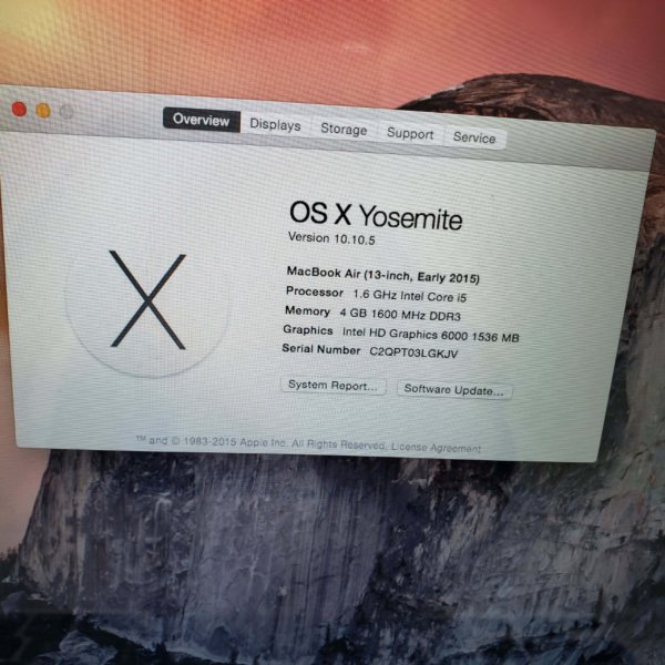 Macbook air 2105 13" i5 4g 256G
