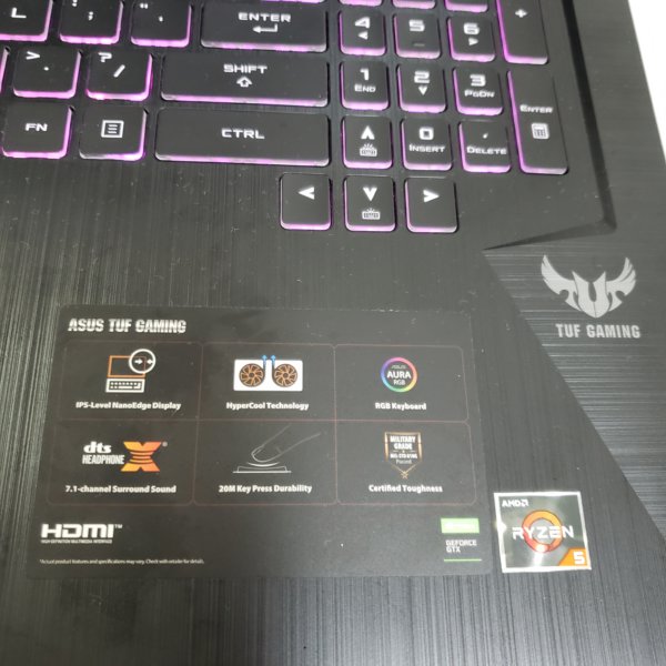 ASUS TUF Gaming Laptop, 17.3" Full HD IPS (AMD Ryzen 5 3550H,16G,512GB GTX 1050)