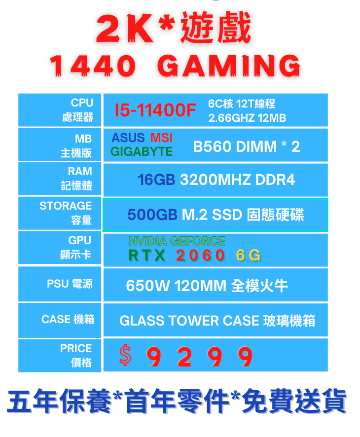 砌機List 2022，2K 1440 Gaming 全高清遊戲